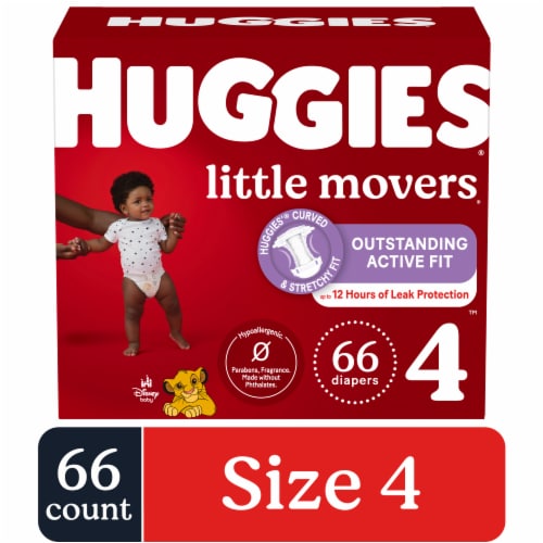 Huggies Little Movers Baby Diapers - Size 4 66 ct