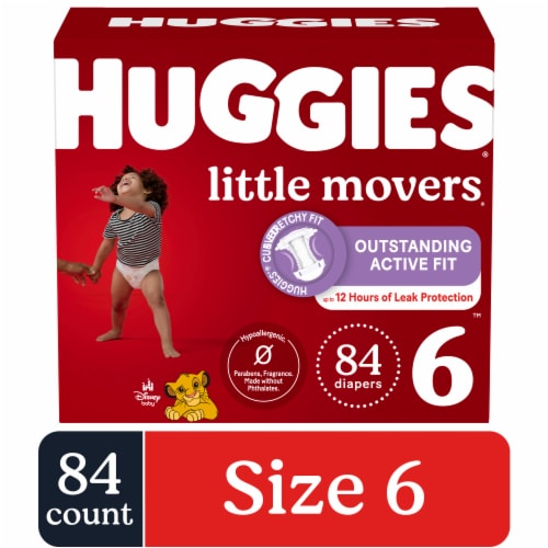 Huggies Little Movers Baby Diapers, Size 6 Four Years and up, 108 Count 