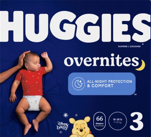 Huggies OverNites Baby Diapers, Size 3 (16-28 lbs), 66 count - Kroger