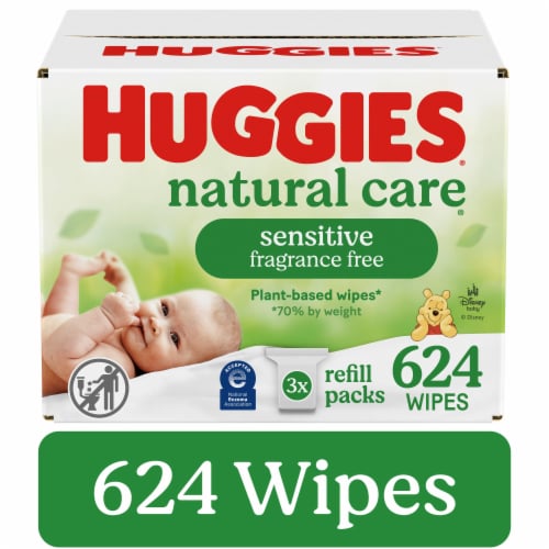 Huggies Natural Care Unscented Sensitive Baby Wipes Perspective: front