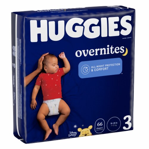 Huggies® OverNites Baby Diapers, Size 3 (16-28 lbs), 132 count