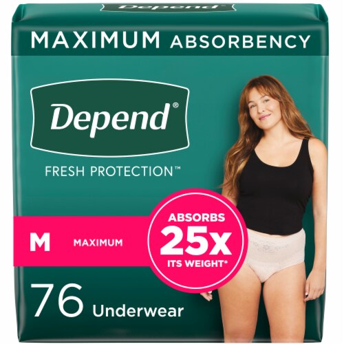 Depend Fresh Protection Adult Incontinence Underwear Maximum Medium Blush Underwear Perspective: front