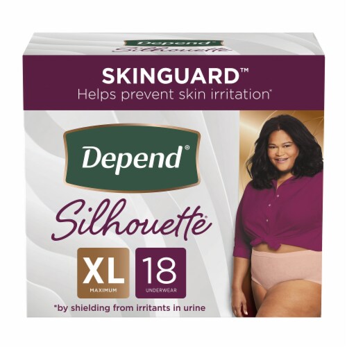 Depend Silhouette Disposable Underwear Female Waistband Style X-Large, 54219,  18 Ct, 18 ct - Foods Co.