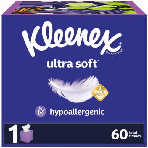 Kleenex Ultra Soft Facial Tissues Cube Box Perspective: front