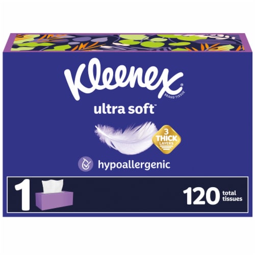 Kleenex Ultra Soft Facial Tissues Flat Box, 120 ct - Harris Teeter