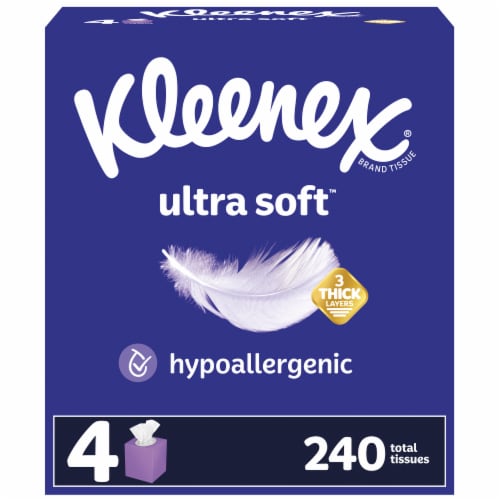 Kleenex Ultra Soft Facial Tissues Cube Box Perspective: front