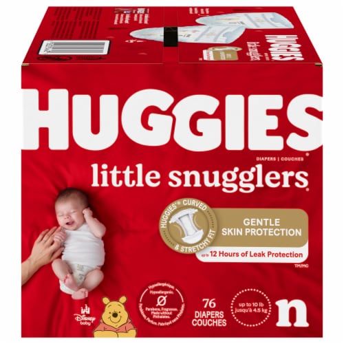 Huggies Little Snugglers Baby Diapers, Newborn (<10 lbs) Perspective: front