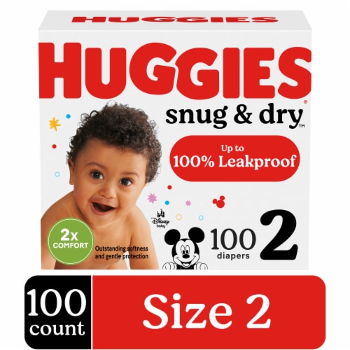 Huggies Snug & Dry Baby Diapers Size 2 (12-18 lbs) Perspective: front