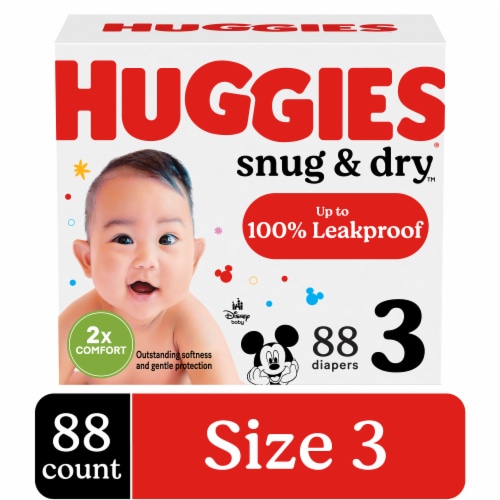 Huggies Snug & Dry Baby Diapers Size 3 (16-28 lbs) Perspective: front