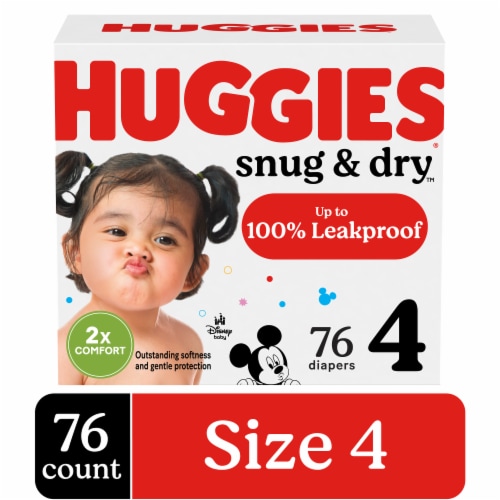 Huggies Snug & Dry Baby Diapers Size 4 (22-37 lbs) Perspective: front
