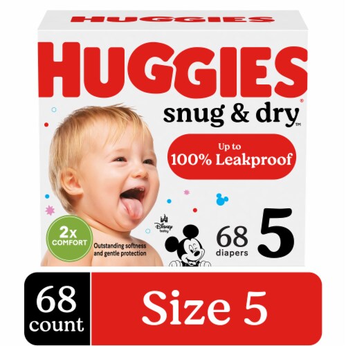 Huggies Snug & Dry Baby Diapers Size 5 (27+ lbs) Perspective: front