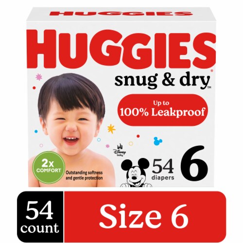 Huggies Snug & Dry Baby Diapers Size 6 (35+ lbs) Perspective: front