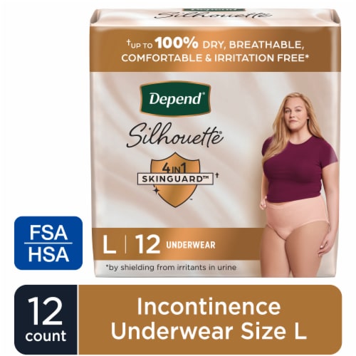 Depend Silhouette Maximum Absorbency Large Pink Incontinence & Postpartum  Underwear for Women, 12 ct - Smith's Food and Drug