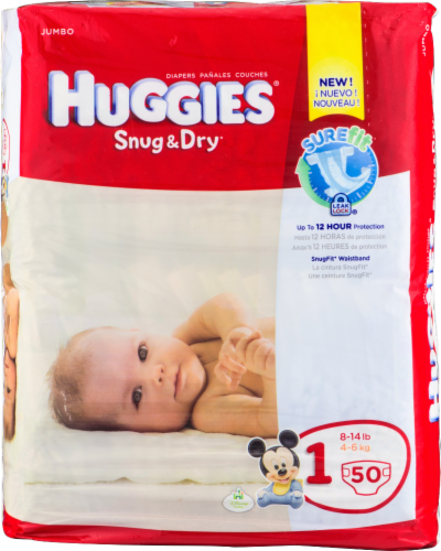 Huggies Size 1 Diapers, Snug & Dry Newborn Diapers, Size 1 (8-14 lbs), 38  Count