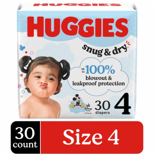 Huggies Snug & Dry Baby Diapers, Size 4 (22-37 lbs) Perspective: front