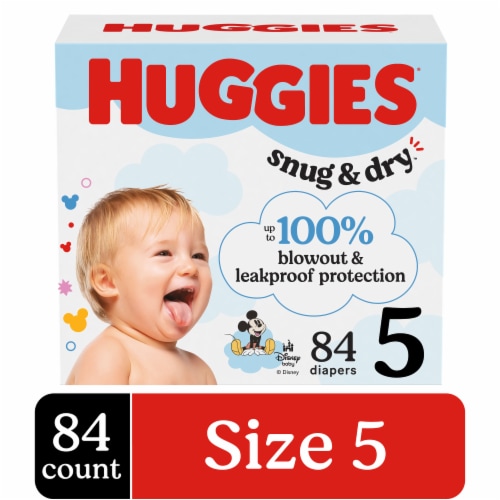 Huggies Snug & Dry Baby Diapers, Size 5 (27+ lbs) Perspective: front