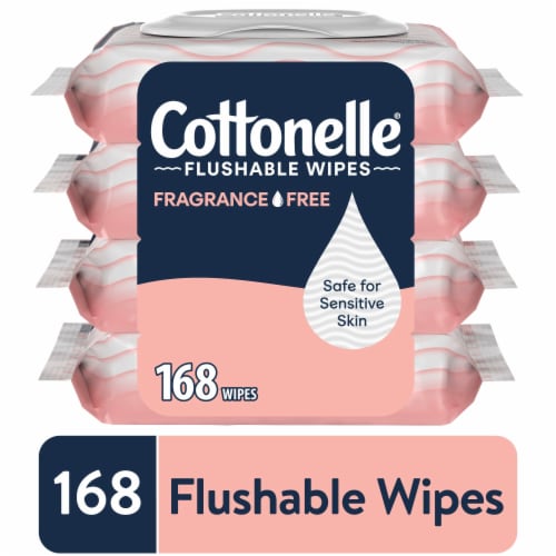 Cottonelle Fragrance Free Flushable Wet Wipes Perspective: front