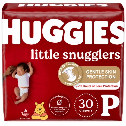 Huggies Little Snugglers Baby Diapers, Preemie (<6 lbs) Perspective: front