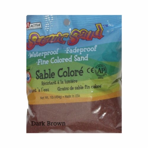 Scenic Sand 4482 Activa 1 lbs Bag of Colored Sand, Dark Brown Perspective: front