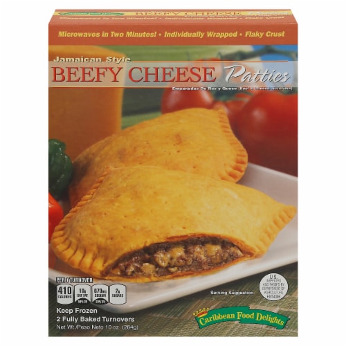 Caribbean Food Delights® Jamaican Style Beefy Cheese Patties Perspective: front
