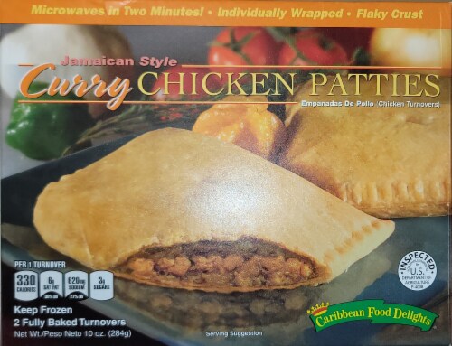 Caribbean Food Delights Jamican Style Curry Chicken Patties 2ct Perspective: front