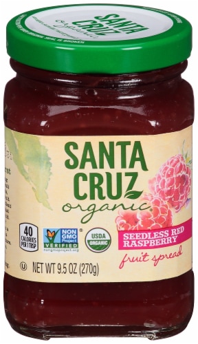 Santa Cruz Organic® Seedless Red Raspberry Fruit Spread Perspective: front