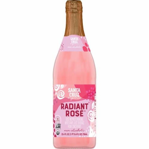 Santa Cruz Organic Radiant Rose­™ Sparkling White Grape Juice Beverage Perspective: front