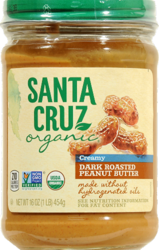 Santa Cruz Organic Dark Roasted Creamy Peanut Butter Perspective: front