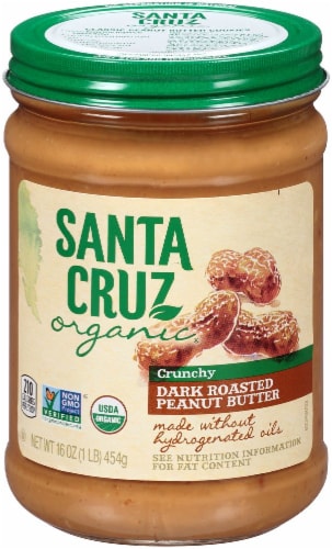 Santa Cruz Organic® Crunchy Dark Roasted Peanut Butter Perspective: front