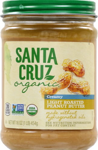 Santa Cruz Organic Light Roasted Creamy Peanut Butter Perspective: front