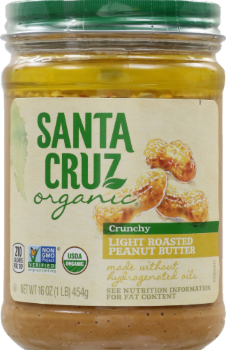Santa Cruz Organic Crunchy Light Roasted Peanut Butter Perspective: front