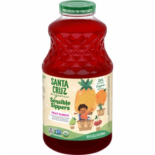 Santa Cruz Organic Pure Lemon Juice, 100% Juice, 16 oz, Glass Bottle 