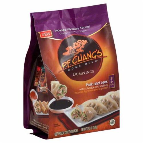 P F Chang Pork & Leek Dumpling Perspective: front