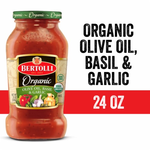 Bertolli® Organic Olive Oil Basil & Garlic Pasta Sauce Perspective: front