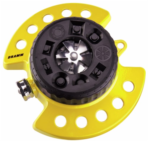 Dramm ColorStorm™ 9-Pattern Turret Sprinkler - Yellow Perspective: front