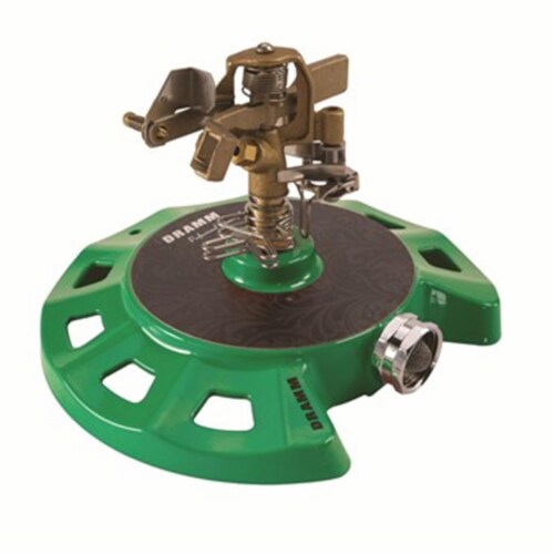 Dramm DRM1015084 Circular Base Impulse Sprinkler, Green Perspective: front