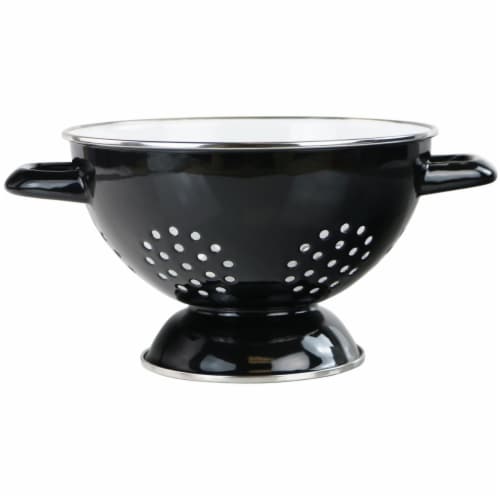 Reston Lloyd 08610 1.5 qt. Enamel Colander  Black Perspective: front