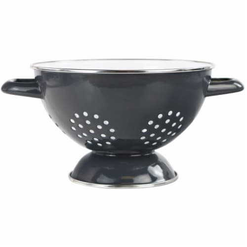 Reston Lloyd 08611 1.5 qt. Enamel Colander  Charcoal Perspective: front