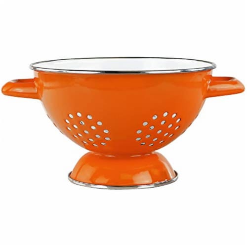 Reston Lloyd 08650 1.5 qt. Enamel Colander  Orange Perspective: front