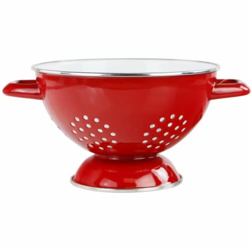 Reston Lloyd 08660 1.5 qt. Enamel Colander  Red Perspective: front