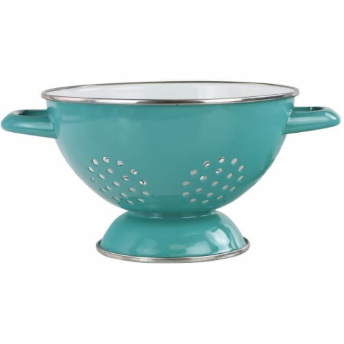 Reston Lloyd 08672 1.5 qt. Enamel Colander  Turquoise Perspective: front
