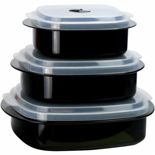 Reston Lloyd Black - Microwave Steamer Set Perspective: front