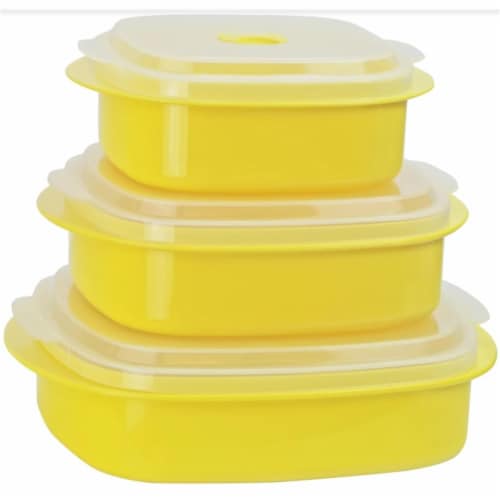 Reston Lloyd Lemon - Microwave Steamer Set Perspective: front