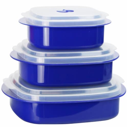 Reston Lloyd Microwave Cookware & Storage Set - Indigo, 6 Piece Perspective: front