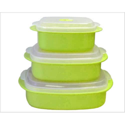 Reston Lloyd Lime - Microwave Steamer Set Perspective: front