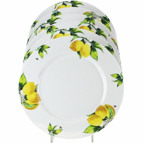 Reston Lloyd 71419 6pc Melamine Dinner Set  Fresh Lemons Perspective: front