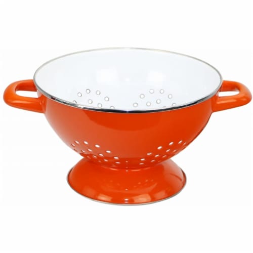 Reston Lloyd 80650 3 qt. Enamel Colander  Orange Perspective: front