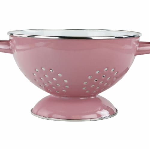 Reston Lloyd 80661 3 qt. Enamel Colander, Pink Perspective: front