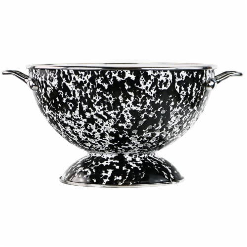 Reston Lloyd 80710 3 Qt Enamel Colander  Black Marble Perspective: front