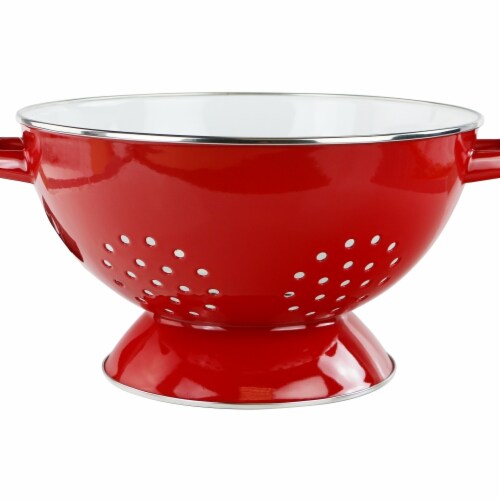 Reston Lloyd 88660 5 qt. Enamel Colander, Red Perspective: front